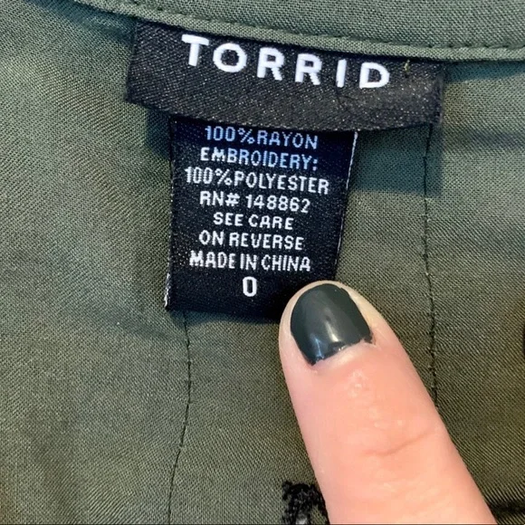 Torrid Embroidered Button down Peasant Blouse - Picture 11 of 12